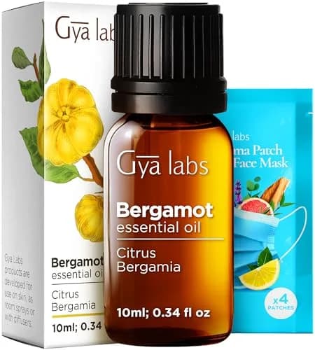 Gya Labs Bergamot Essential Oil 10ml (0.34 Fl Oz) | Pure Citrus Aroma for Diffuser & Skin thumbnail 1