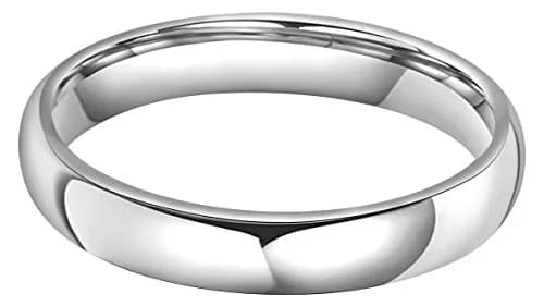 CROWNAL Tungsten Wedding Band Ring Men Women 8mm Comfort Fit Size 8 | Scratch-Proof, Polished Dome thumbnail 2