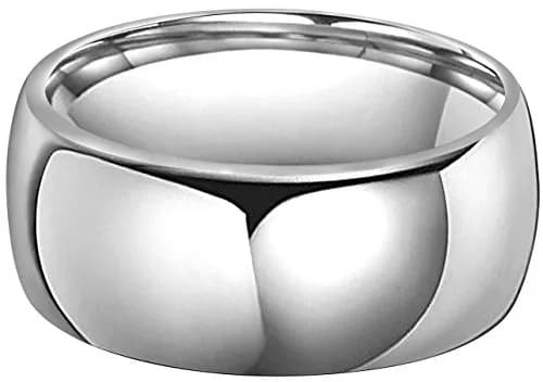 CROWNAL Tungsten Wedding Band Ring Men Women Plain Dome Polished Size 3 To 17 (10mm,10) | Comfort Fit thumbnail 2