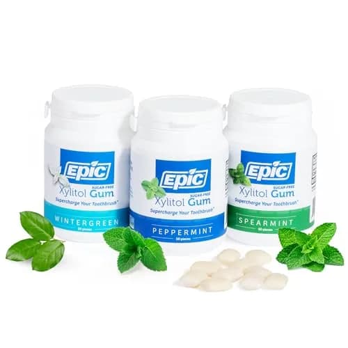 Epic Xylitol Gum Variety - Mint Pack, 150 Pieces (3-Pack) | Sugar-Free, Oral Health Support, Vegan (70-120 chars) thumbnail 1