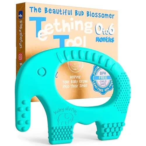 Baby Elefun Baby Teething Rings 0-6 Months | 5X Pain Relief, Non-Toxic Silicone, Portable & Safe thumbnail 1