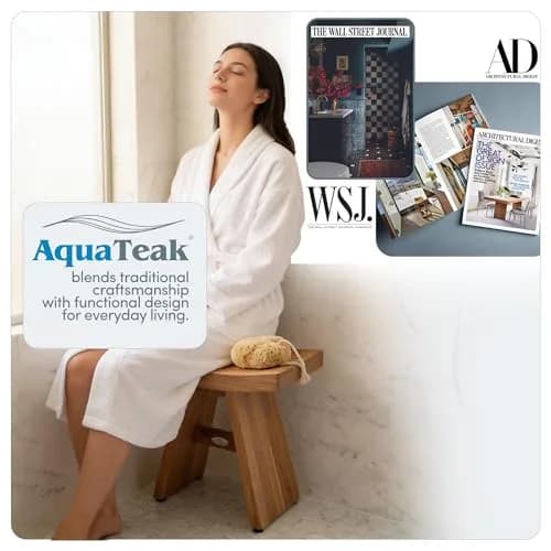 AquaTeak Asia 18" Teak Shower Bench | Durable Water-Resistant Bathroom Seating thumbnail 7