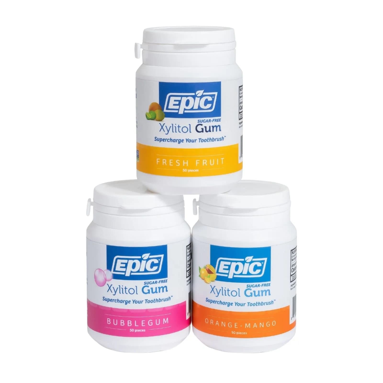 Epic Xylitol Gum Variety - Fruit Pack 150 Pieces | Sugar-Free, Vegan, Non-GMO, Cavity & Dry Mouth Support — Fruit Variety