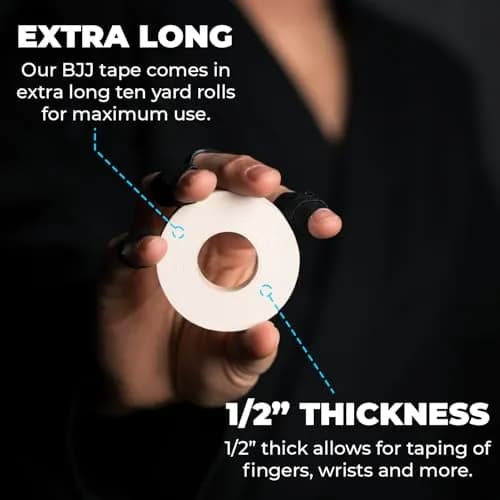 Gold BJJ Jiu Jitsu Tape - Strong Athletic Finger Tape, ½" x 30' | Protect Fingers & Toes in MMA, Wrestling, Rock Climbing thumbnail 2