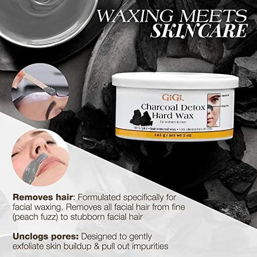 GiGi Charcoal Detox Hard Wax for Face & Body, 142g (5 oz) | Gentle Hair Removal for Sensitive Skin thumbnail 4