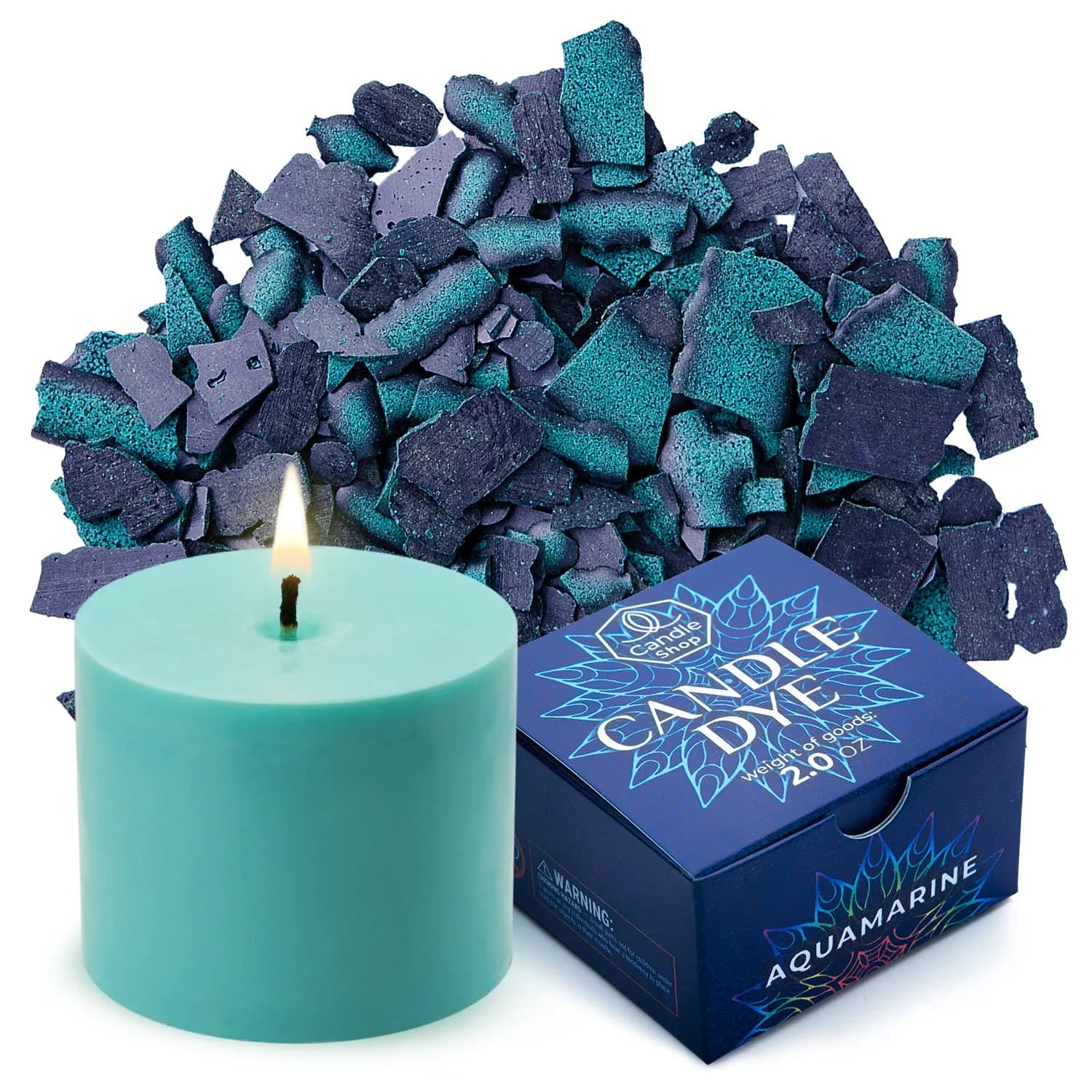 Candle Shop Aquamarine Candle Dye 2 oz | Vibrant, Even Color for Soy & Wax Candles — Aquamarine