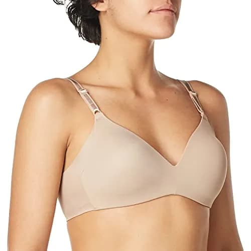 Warner's Blissful Benefits Wireless Support Bra, Toasted Almond, 38D | Seamless Side Smoothing for All-Day Comfort thumbnail 2