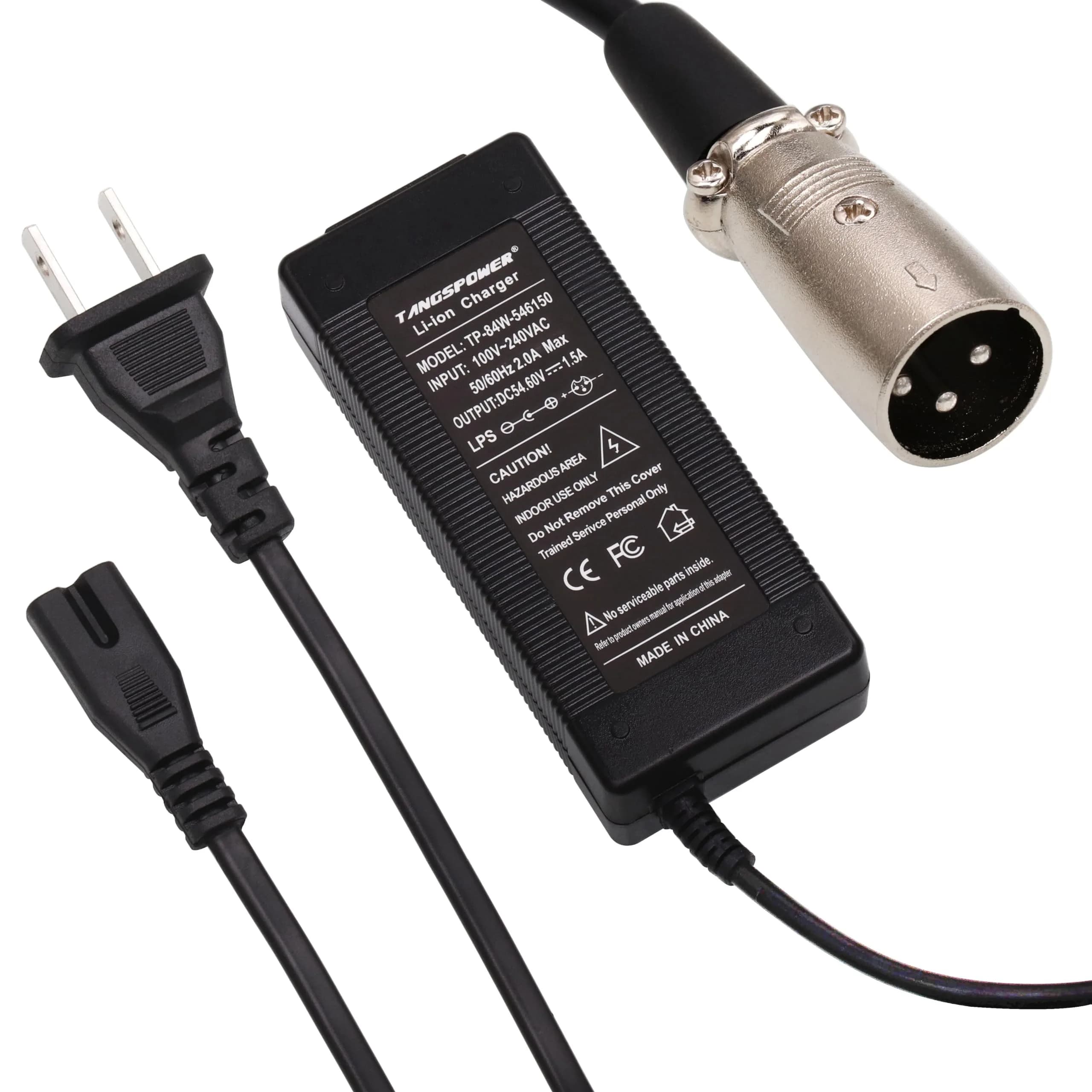 TANGSPOWER 54.6V Lithium Battery Charger 48V 13S | Universal 100-240V Input, Overload & Short Circuit Protections
