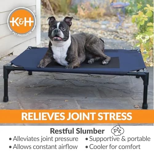 K&H Outdoor Elevated Dog Bed Cooling Raised Pet Cot 81cm x 64cm (32" x 25") | Breathable Mesh Center for All-Season Comfort thumbnail 5