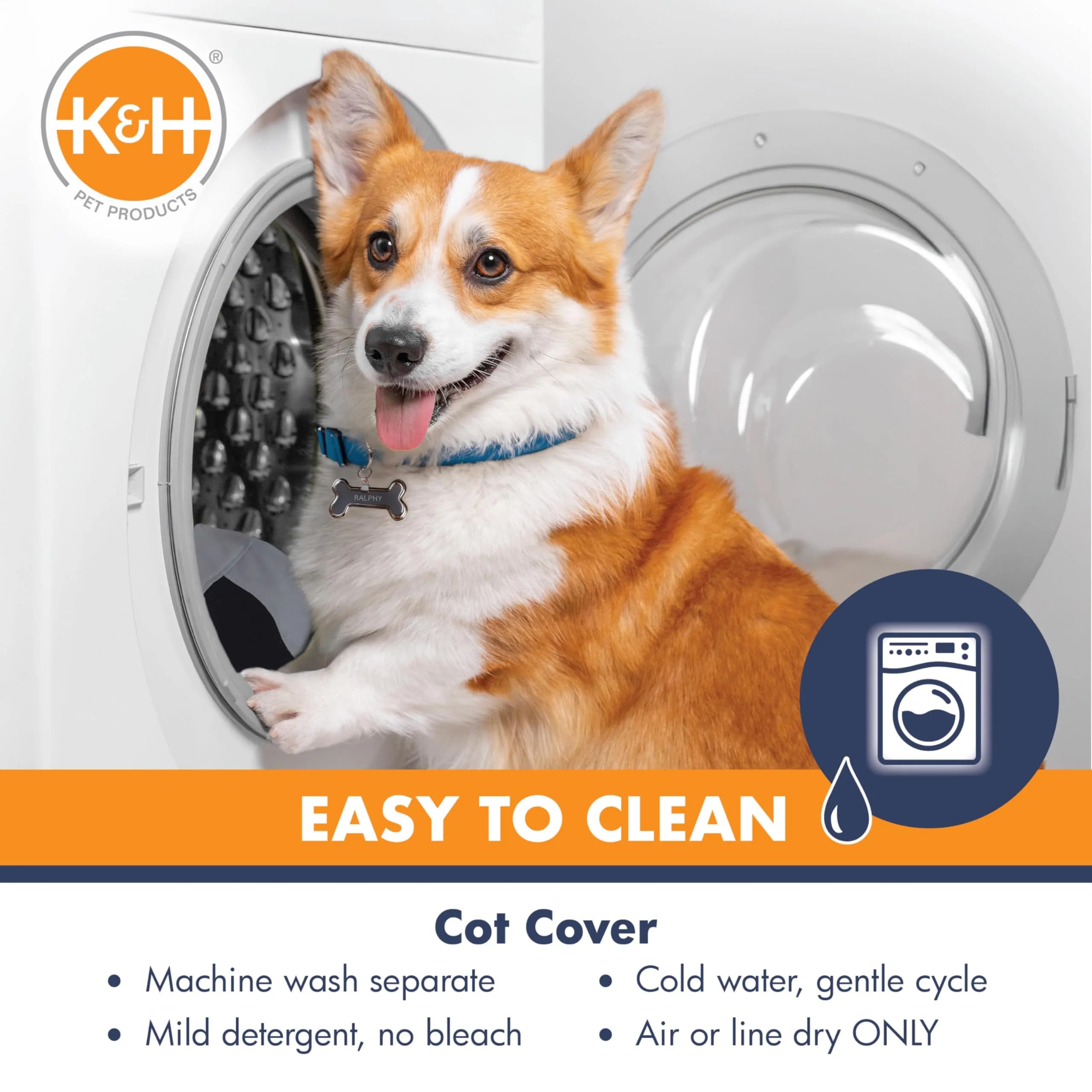 K&H Outdoor Elevated Dog Bed Cooling Raised Dog Bed Large 42x30in | Breathable Mesh Center Hammock Design - view 8