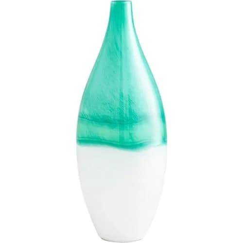Cyan Design Extra Large Iced Marble Vase,Turquoise / White | Modern Decor Accent thumbnail 3