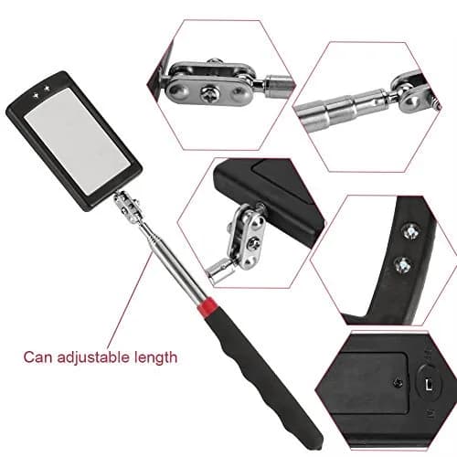 Enbar Telescopic Inspection Mirror.360° Rotating LED Light for Mechanics & Inspection, 34" Extendable on a Stick thumbnail 3