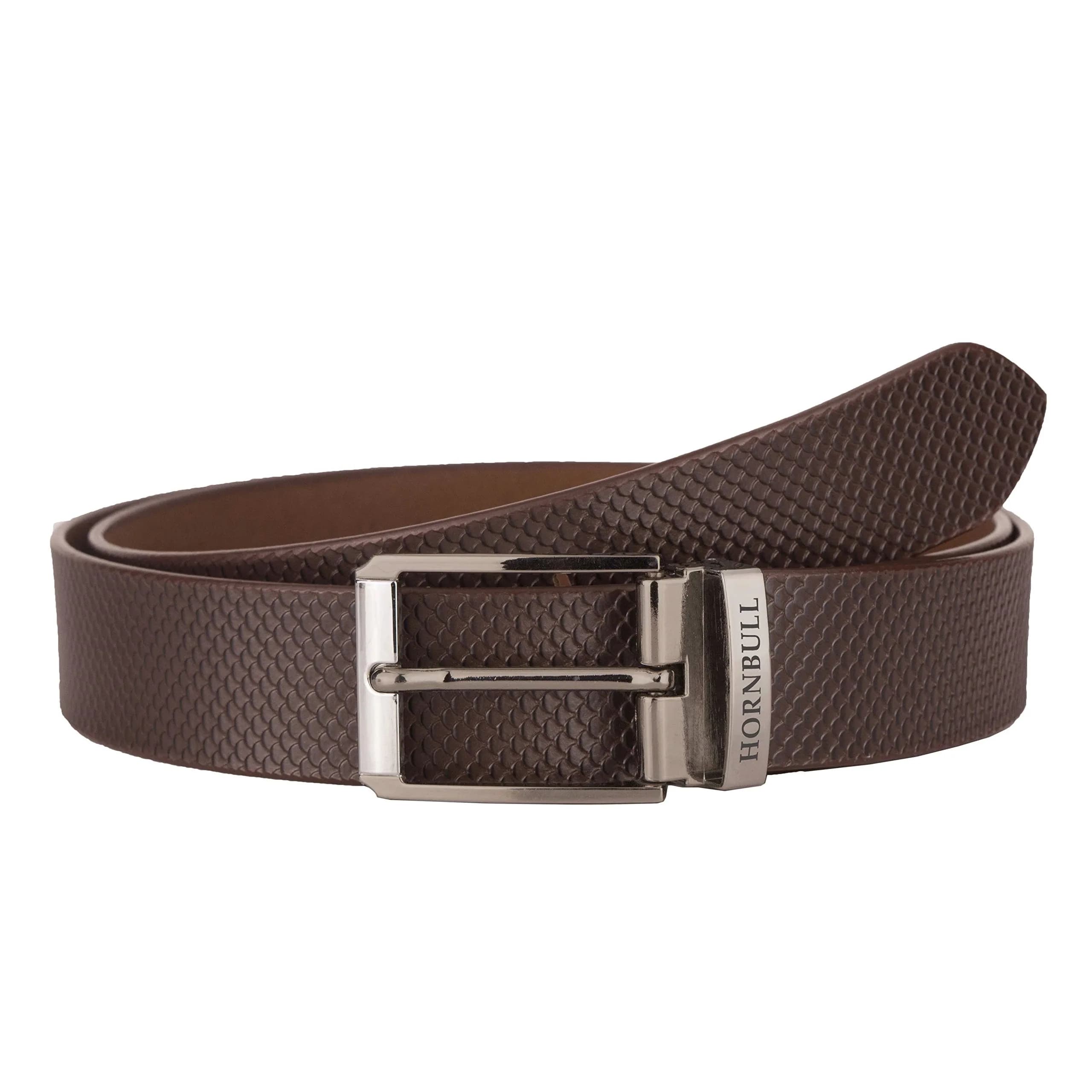 HORNBULL Brown Genuine Leather Bifold Wallet & Belt Combo for Men | 11.4cm x 9.4cm x 1.3cm (4.5in x 3.7in x 0.5in) - view 5