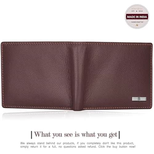 HORNBULL Brown Genuine Leather Bifold Wallet & Belt Combo for Men | 11.4cm x 9.4cm x 1.3cm (4.5in x 3.7in x 0.5in) thumbnail 7