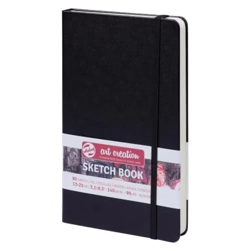 Talens Art Creation Sketchbook Black 13cm x 21cm (5.1 x 8.3 in) | 80 Sheets Acid-Free Cream Paper thumbnail 1