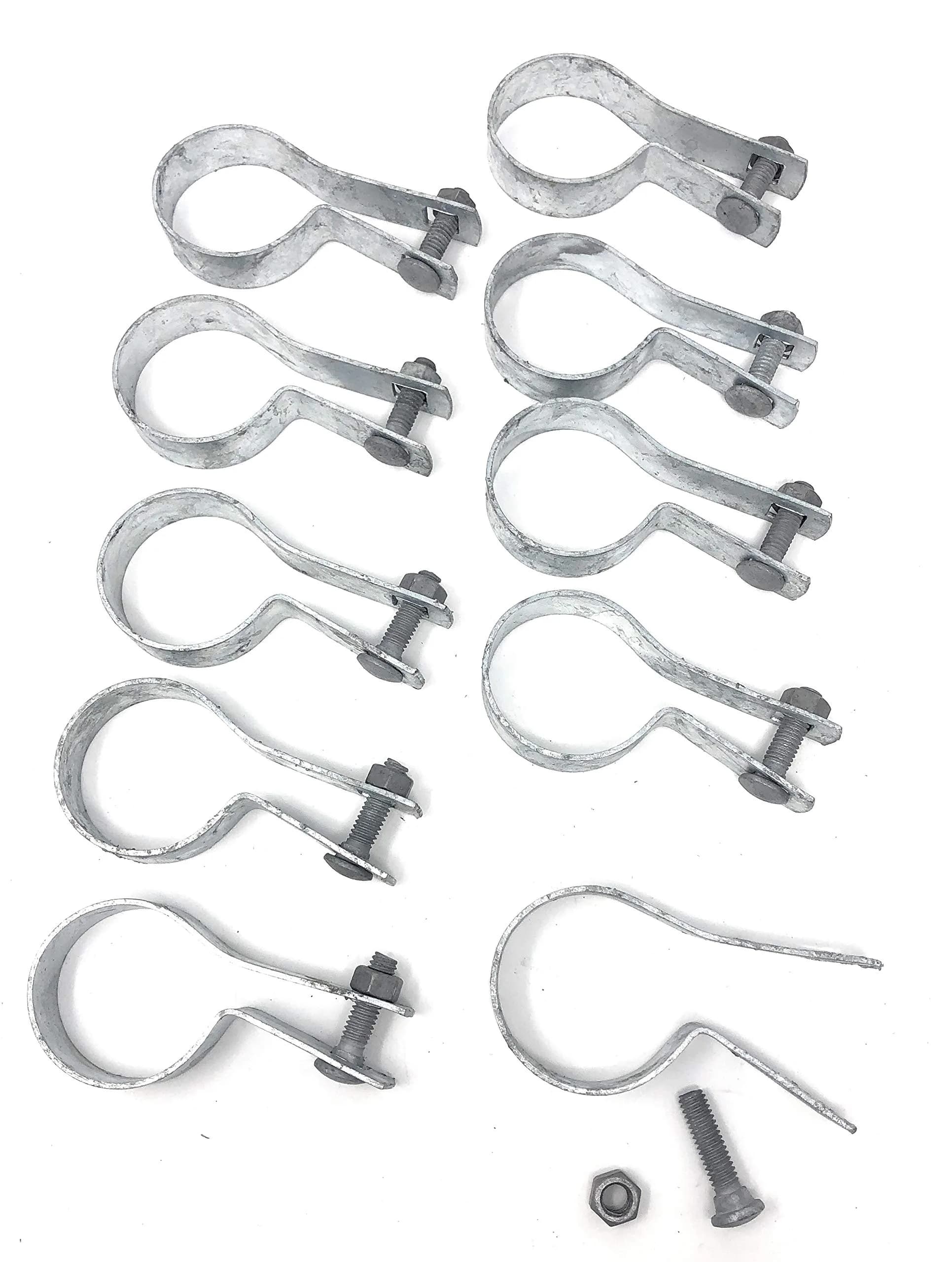 FENCESMART4U 10 Pack Tension Bands for Chain Link Fence 1-7/8" | Galvanized Steel