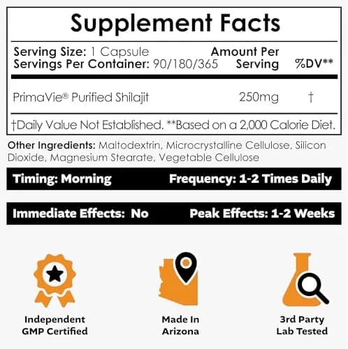 Nootropics Depot PrimaVie Shilajit Capsules | 250mg | 30 Count | Purified Extract | Supports Mitochondrial Function + Boosts Endurance thumbnail 2