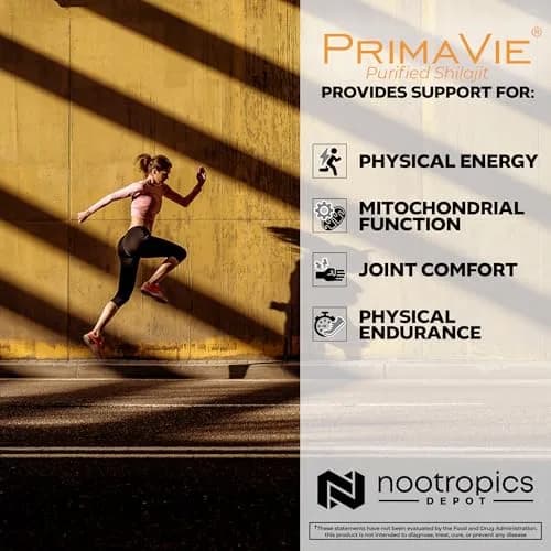 Nootropics Depot PrimaVie Shilajit Capsules | 250mg | 30 Count | Purified Extract | Supports Mitochondrial Function + Boosts Endurance thumbnail 4