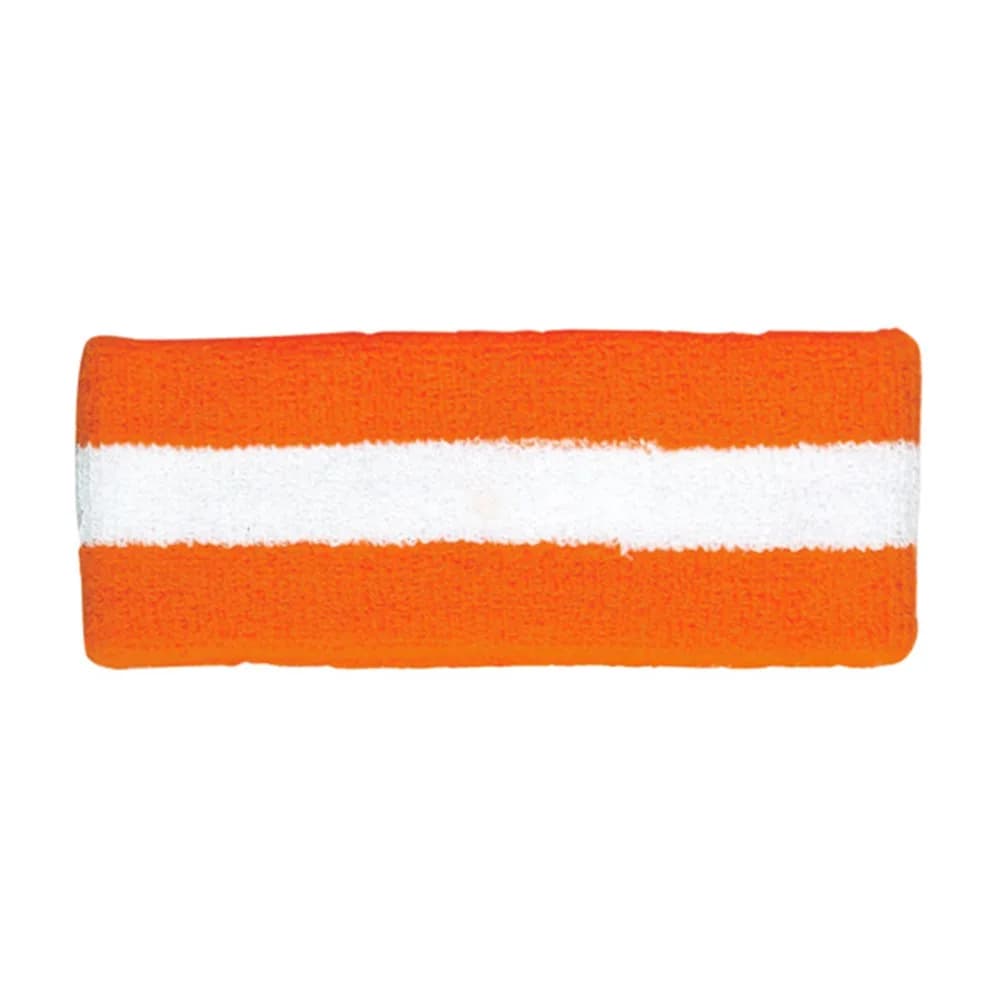 Armycrew Orange White Cotton Terry Cloth Stretchy Sports Headband | Sweat-Wicking for Tennis & Outdoor Sports - main product image