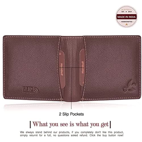 HORNBULL Men's Leather Wallet and Belt Combo Gift Set | Brown, Bi-Fold Wallet with Adjustable Belt | 2-Piece Set thumbnail 7