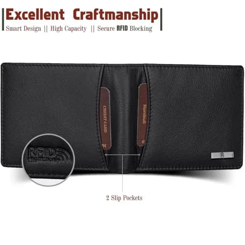 HORNBULL Men's Leather Bifold Wallet and Belt Combo Gift Set | Black | 114mm x 13mm x 94mm thumbnail 6