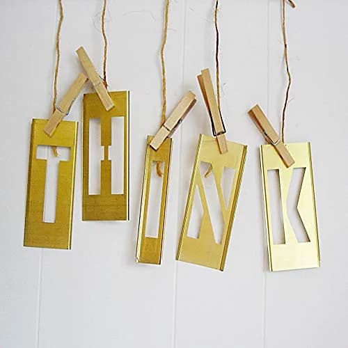 Deezio Brass Interlocking Stencil Set 1" Character Height (26 Letters, 10 Numbers, Punctuation) | Durable & Solvent Resistant thumbnail 4