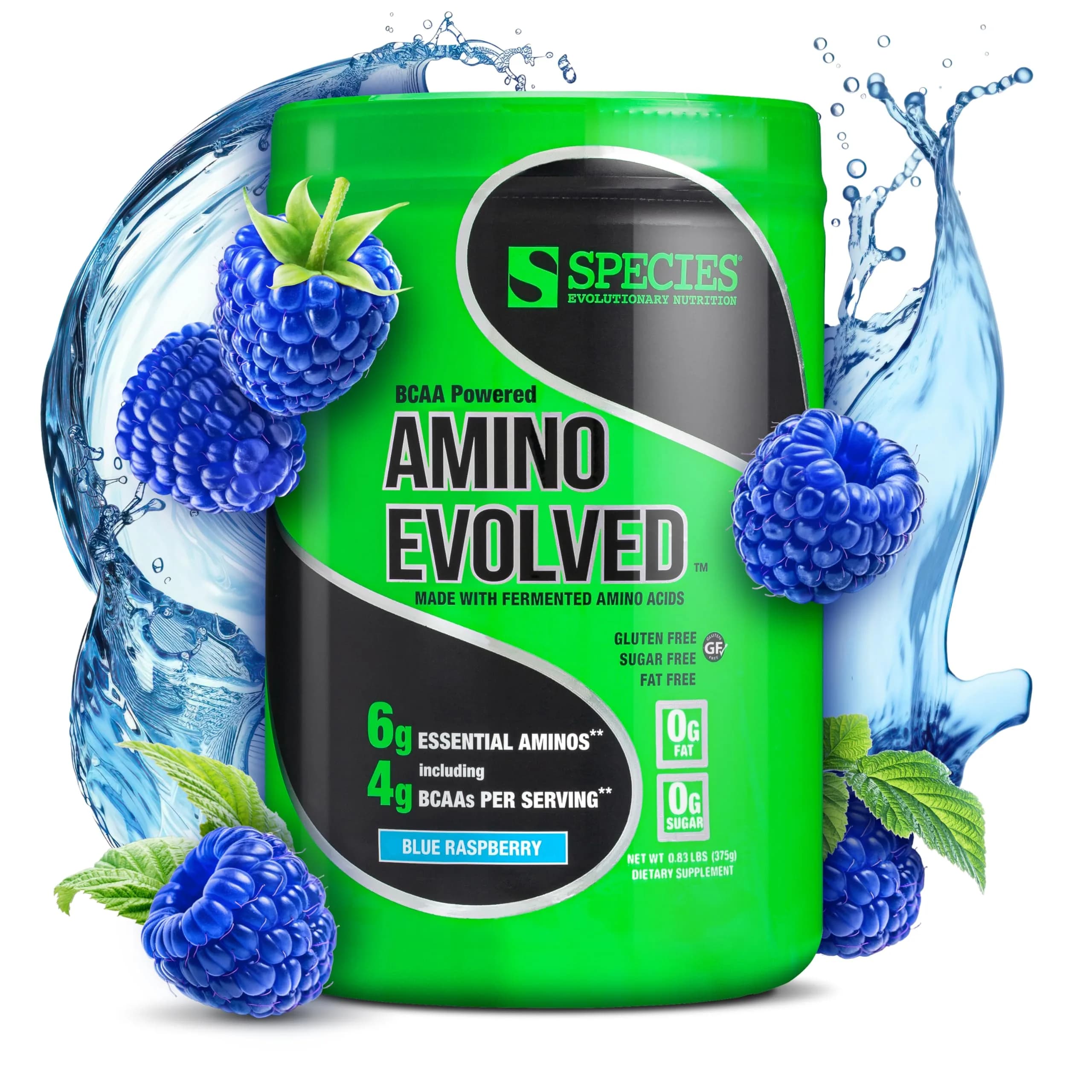 Species Nutrition BCAA & EAA Amino Acids Powder, Blue Raspberry, 30 Servings | Supports Muscle Growth & Recovery
