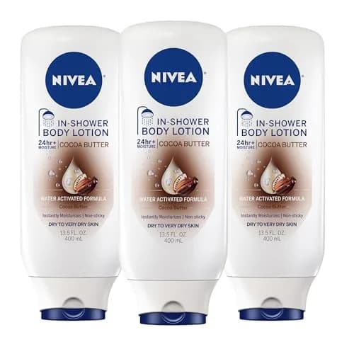 NIVEA Nourishing In Shower Body Lotion Cocoa Butter 405ml (13.5 Fl Oz) Pack of 3 | Moisturizes Instantly for Dry Skin — 13.5 Fl Oz