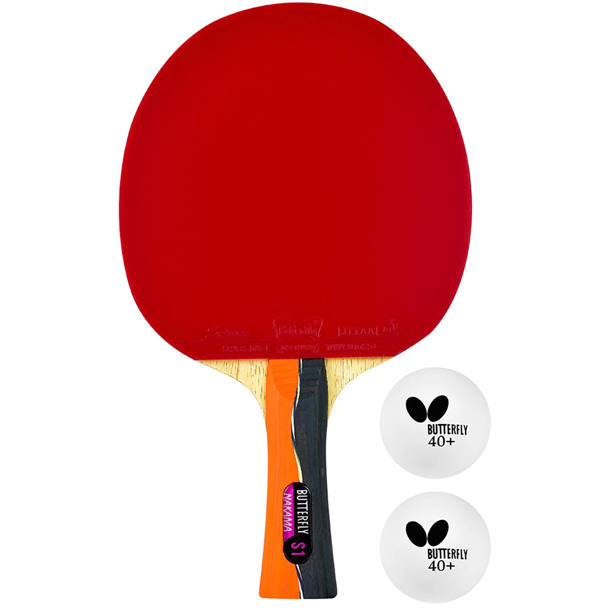 Butterfly Nakama S-1 Table Tennis Racket – Professional ITTF Approved Ping Pong Paddle with Sriver Rubber & Carbon Layers | 2-Pack - view 7