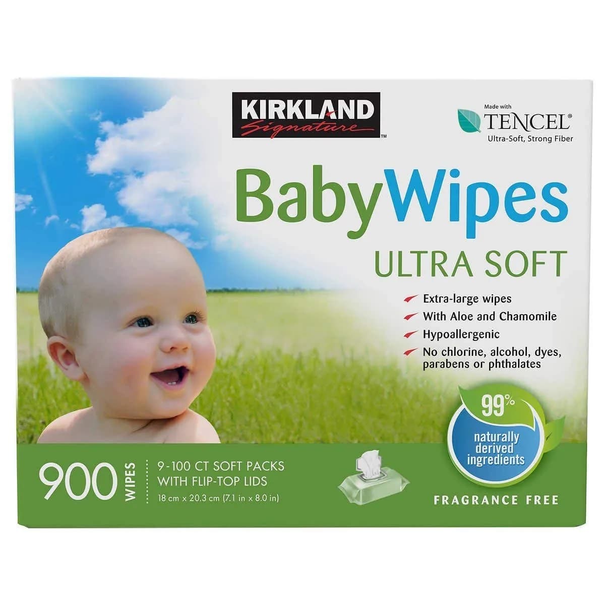 KIRKLAND Signature Baby Wipes 900 Count | Hypoallergenic, Alcohol-Free, Paraben-Free - main product image