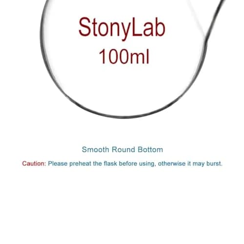 StonyLab Glass Heavy Wall 2 Neck Round Bottom Flask 100 ml | Borosilicate Lab Flask for Chemical Reactions thumbnail 6