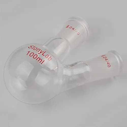 StonyLab Glass Heavy Wall 2 Neck Round Bottom Flask 100 ml | Borosilicate Lab Flask for Chemical Reactions thumbnail 7