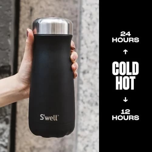 S'well Stainless Steel Traveler 16oz Onyx | Triple-Layered Vacuum Insulated Mug Keeps Drinks Hot 12h & Cold 24h thumbnail 2