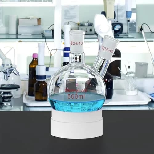 StonyLab Glass Heavy Wall 2 Neck Round Bottom Flask 500ml | Borosilicate Labware for Chemical Experiments thumbnail 5
