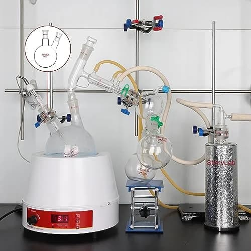 StonyLab Glass Heavy Wall 2 Neck Round Bottom Flask 500ml | Borosilicate Labware for Chemical Experiments thumbnail 8