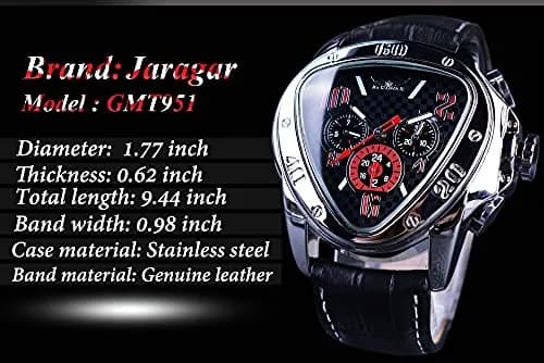 FORSINING Jaragar Automatic Mechanical Watch for Men | 45mm Stainless Steel Case, Genuine Leather Strap, 30M Water Resistance thumbnail 7