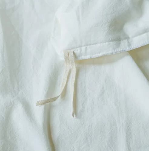 SUSYBAO White Vintage Ruffle Duvet Cover Queen 100% Washed Cotton | Farmhouse Shabby Chic Bedding thumbnail 6