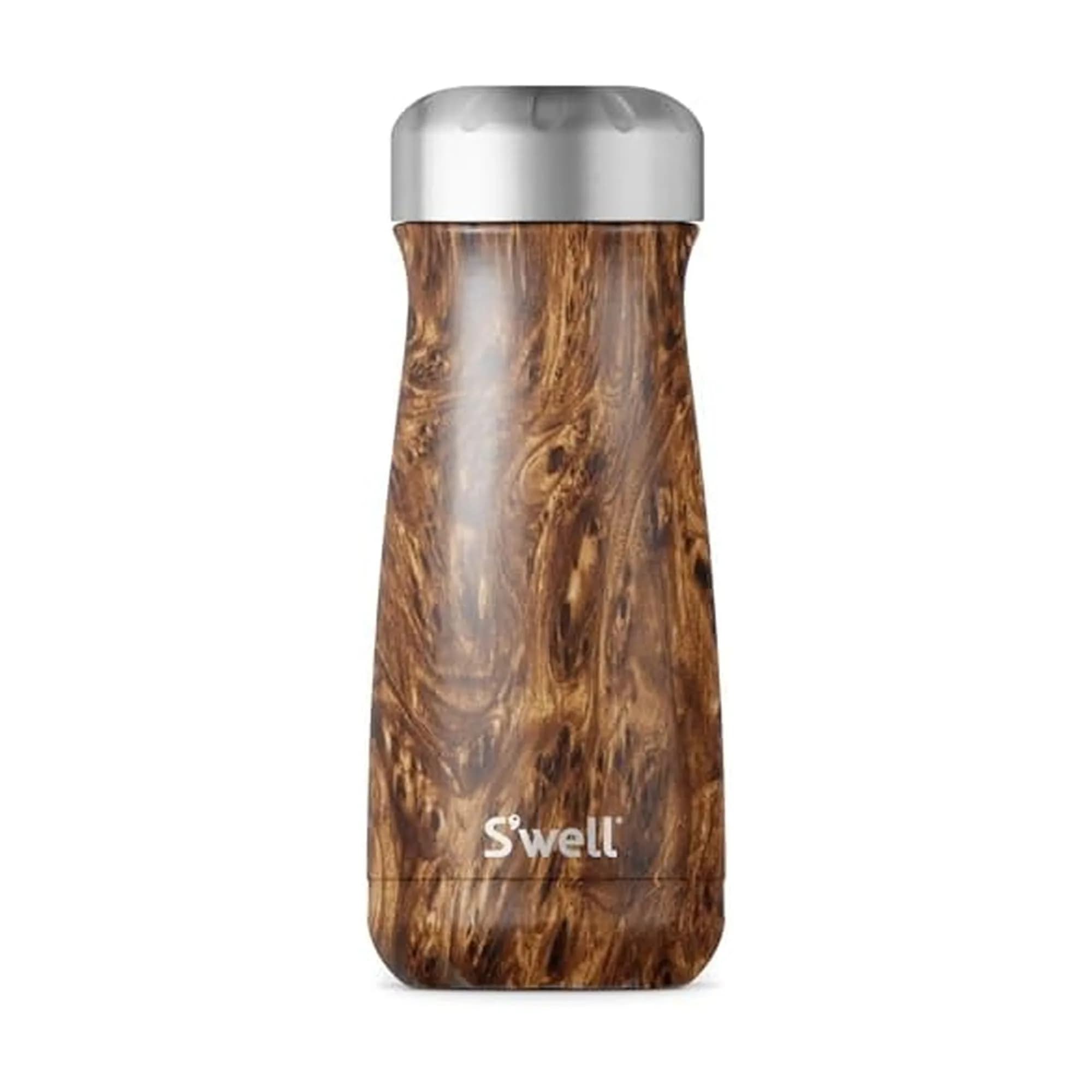 S'well Stainless Steel Traveler 16 Fl Oz Teakwood | Keeps Drinks Cold 24H & Hot 12H, BPA-Free — Teakwood