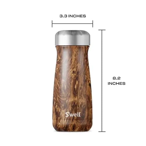S'well Stainless Steel Traveler 16 Fl Oz Teakwood | Keeps Drinks Cold 24H & Hot 12H, BPA-Free thumbnail 4