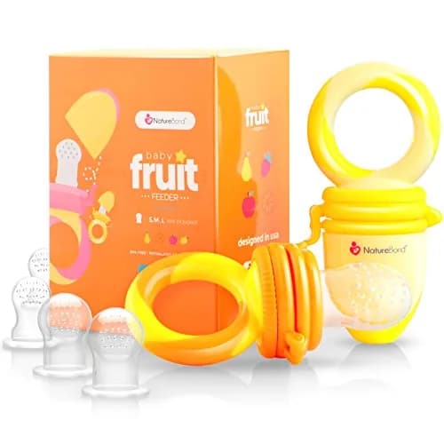 NatureBond Baby Food Feeder/Fruit Feeder Pacifier Nibbler (2 Pack) in Appetizing Colors | Teething & Weaning Support thumbnail 1