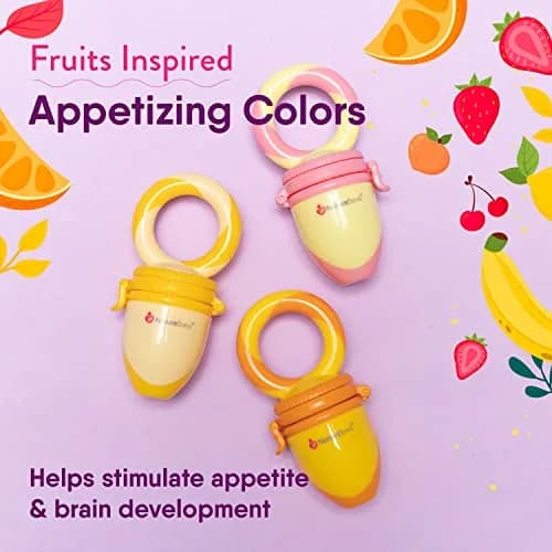 NatureBond Baby Food Feeder/Fruit Feeder Pacifier Nibbler (2 Pack) in Appetizing Colors | Teething & Weaning Support thumbnail 7
