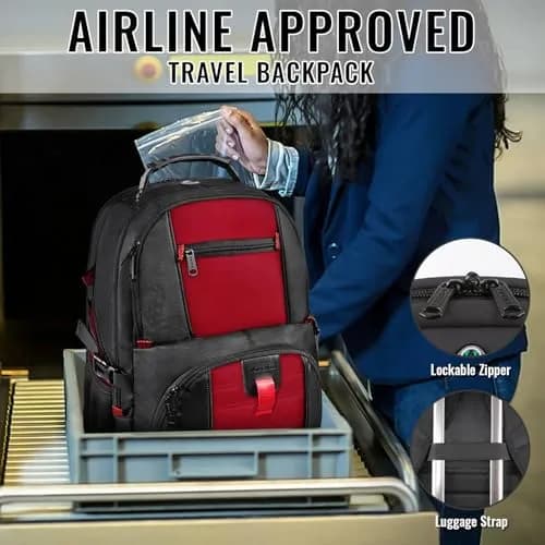 YOREPEK Large Laptop Backpack 49cm (19.2") | Water-Resistant, TSA-Friendly Travel Bag thumbnail 5