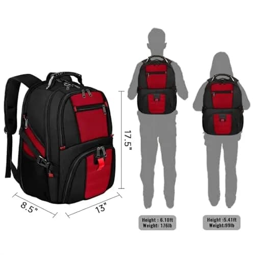 YOREPEK Large Laptop Backpack 49cm (19.2") | Water-Resistant, TSA-Friendly Travel Bag thumbnail 7