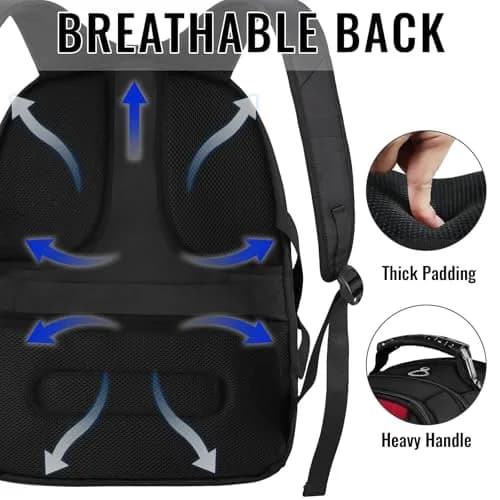 YOREPEK Large Laptop Backpack 49cm (19.2") | Water-Resistant, TSA-Friendly Travel Bag thumbnail 3