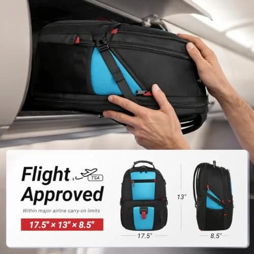 YOREPEK Large Laptop Backpack for Men, Heavy Duty Travel Backpack 49cm (19.3") | TSA Approved Carry-On thumbnail 4