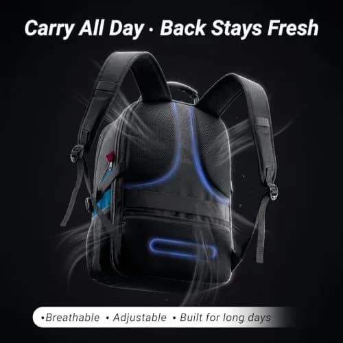 YOREPEK Large Laptop Backpack for Men, Heavy Duty Travel Backpack 49cm (19.3") | TSA Approved Carry-On thumbnail 7