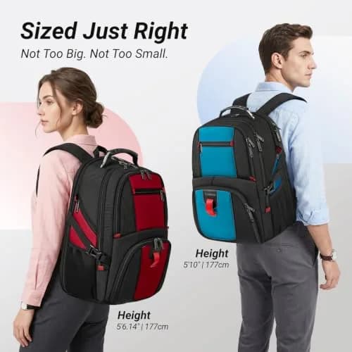 YOREPEK Large Laptop Backpack for Men, Heavy Duty Travel Backpack 49cm (19.3") | TSA Approved Carry-On thumbnail 8