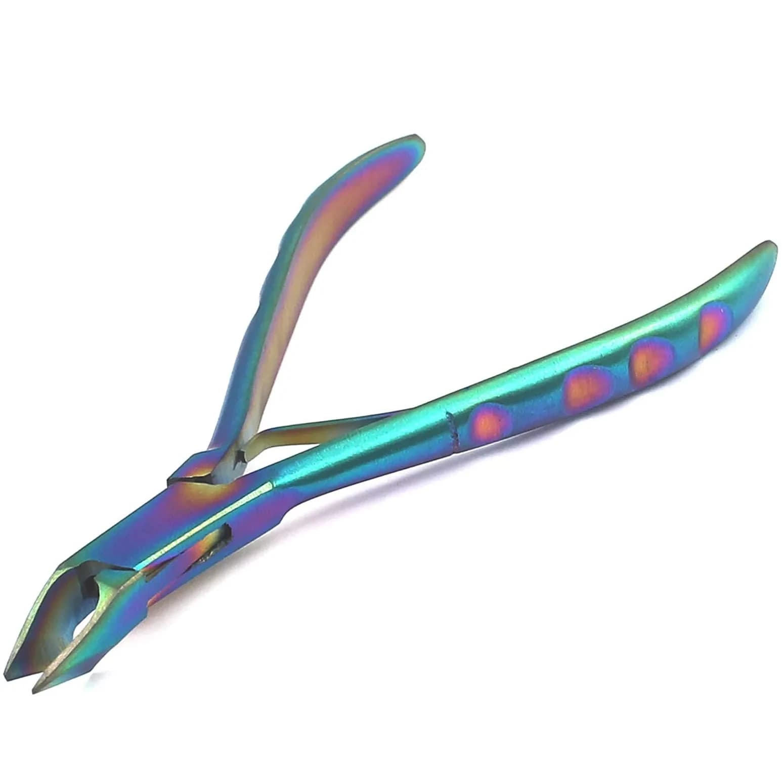 AAProTools Rainbow Cuticle Nipper & Fingernail Clipper - Professional Steel Tool (Multicolor)