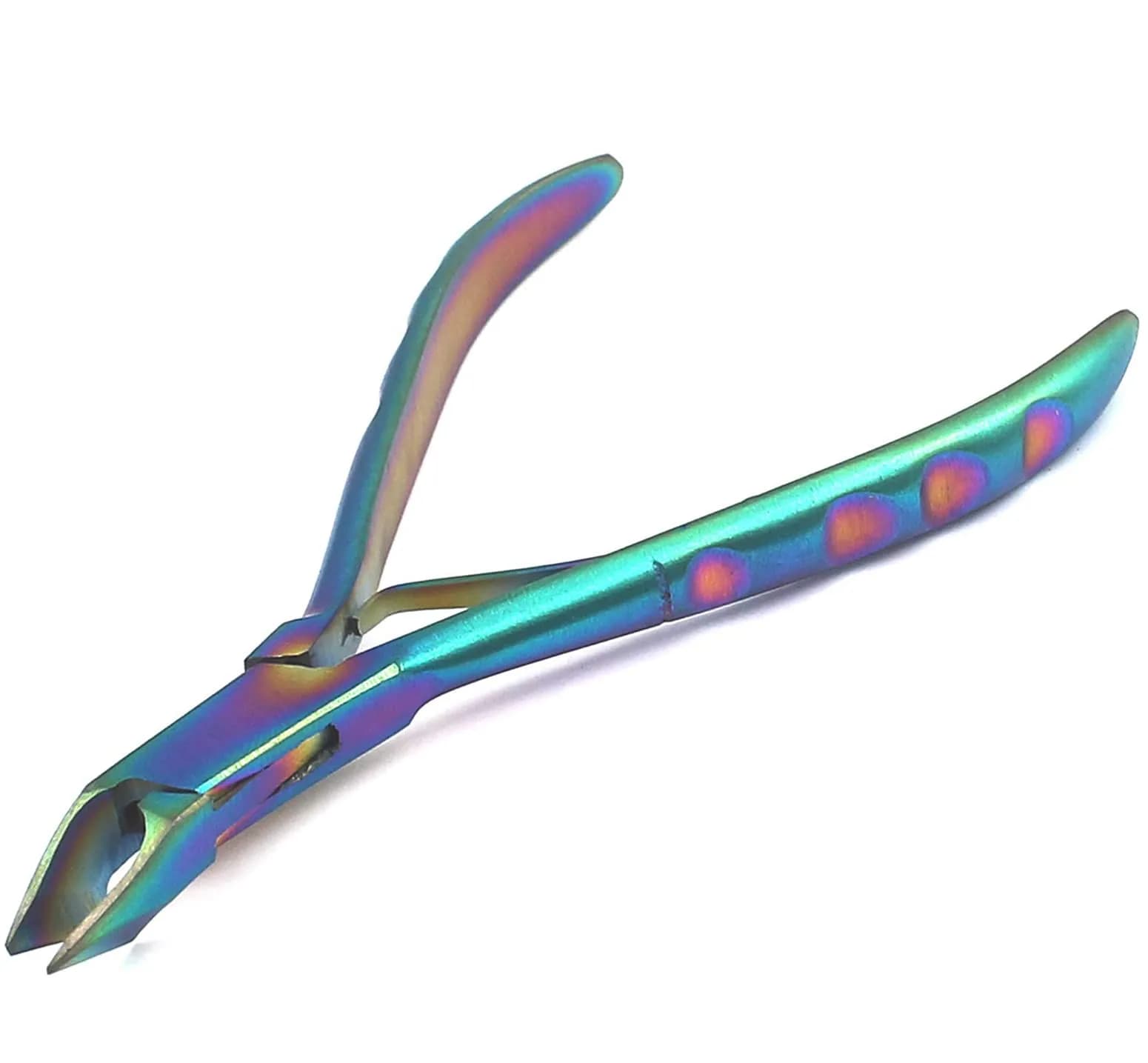 AAProTools Rainbow Cuticle Nipper & Fingernail Clipper - Professional Steel Tool (Multicolor)