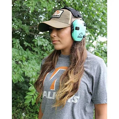 Walker's Razor Slim Electronic Muff Light Teal | 23dB Noise Reduction, Amplifies Safe Sounds thumbnail 4